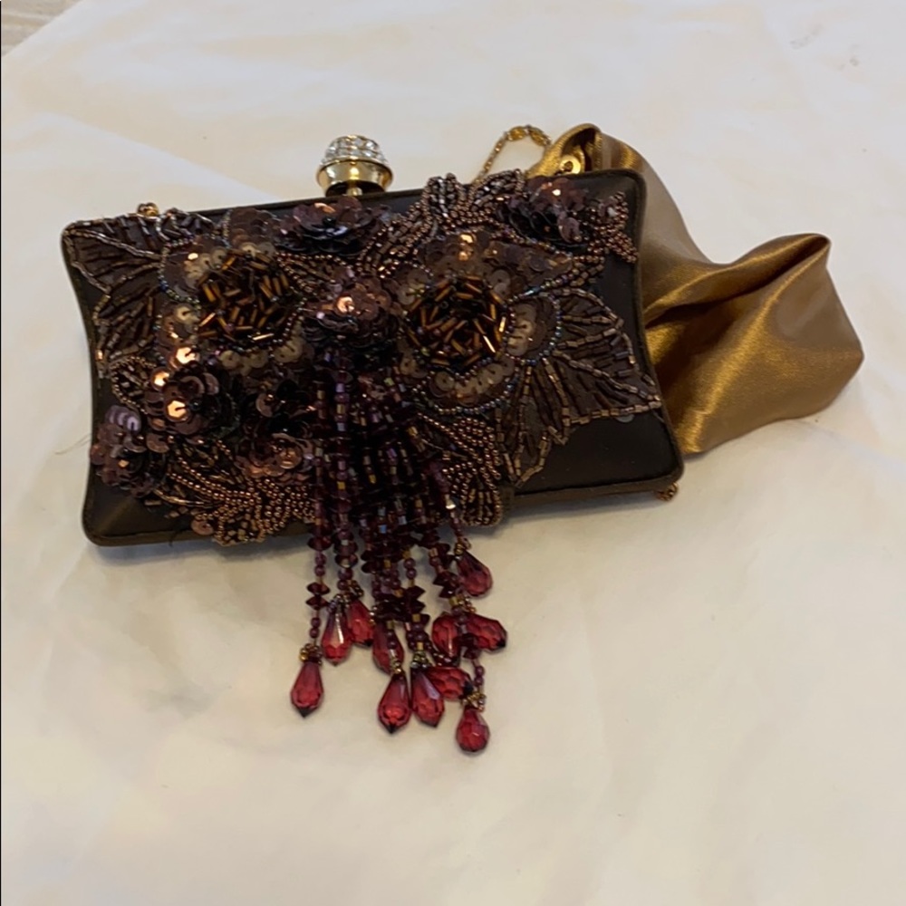Small evening clutch dark brown